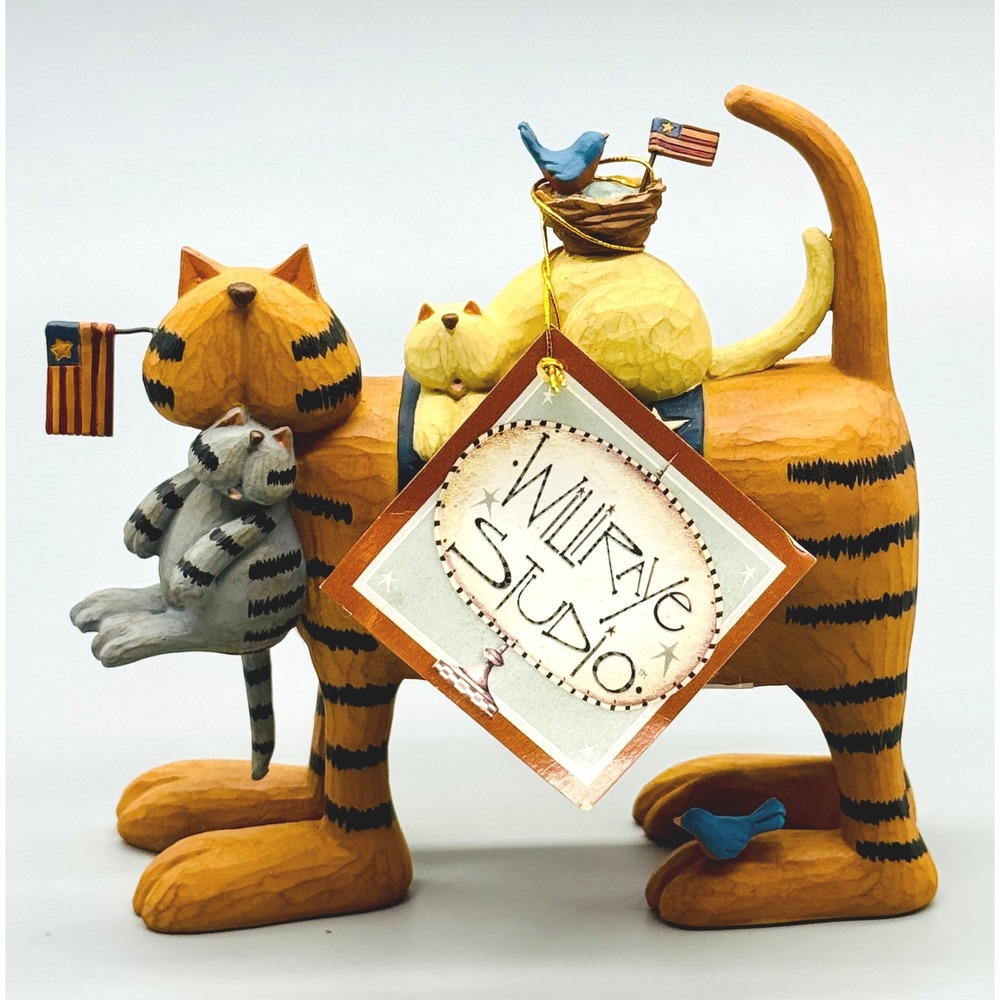 Williraye Studio Born Free Raised Proud Ginger Patriotic Cat WW7864 Figurine